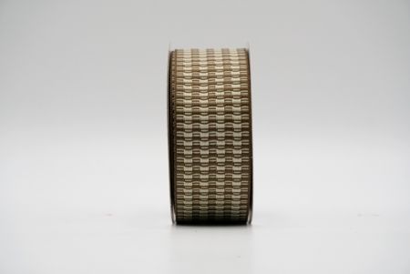 भूरा अद्वितीय चेकर डिजाइन रिबन_के 1750-108